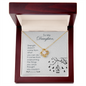 Gift for Daughter – “Strength Comes From Overcoming” Love Knot Necklace