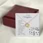Gift for Daughter – “Strength Comes From Overcoming” Love Knot Necklace