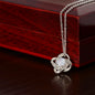 Gift for Daughter – “Strength Comes From Overcoming” Love Knot Necklace