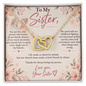 To My Sister From Your Sister – Best Friends by Choice - Interlocking Hearts Necklace