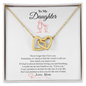 Gift for Daughter "Never Forget That I Love You" Interlocking Hearts Necklace
