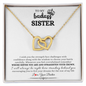 Gift for Sister "I will always be right here standing behind you..." Interlocking Hearts Necklace