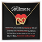 Gift for Soulmate B "You are the greatest gift" Interlocking Hearts Necklace