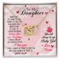 Gift for Daughter (from Mom) – “You Will Always Be My Baby Girl” Interlocking Hearts Necklace