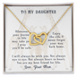 Gift for Daughter (from Mom) – “Heart to Heart, Always” Interlocking Hearts Necklace