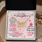 Gift for Daughter (from Mom) – “You Will Always Be My Baby Girl” Interlocking Hearts Necklace