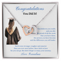 Gift for Granddaughter "To a beautiful Girl on her Graduation Day..." Interlocking Hearts Necklace