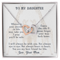 Gift for Daughter (from Mom) – “Heart to Heart, Always” Interlocking Hearts Necklace