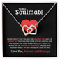 Gift for Soulmate B "You are the greatest gift" Interlocking Hearts Necklace
