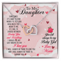 Gift for Daughter (from Mom) – “You Will Always Be My Baby Girl” Interlocking Hearts Necklace