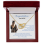 Gift for Granddaughter "To a beautiful Girl on her Graduation Day..." Interlocking Hearts Necklace