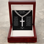 Gift for Him "Promise Necklace: I wish for us to walk side by side..." Cross Cuban Chain