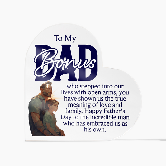 Gift for Father-in-Law  – “You Have Shown Us the True Meaning of Love” Heart Acrylic Block