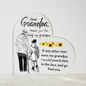 Gift for Grandpa – “Thank You for Being My Grandpa” Heart Acrylic Block