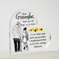 Gift for Grandpa – “Thank You for Being My Grandpa” Heart Acrylic Block