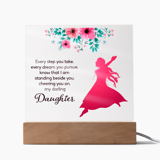 Gift for Daughter – “Cheering You On” Square Acrylic Plaque