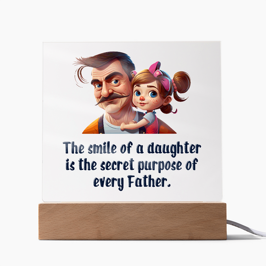 Gift for Daughter (from Dad) – “The Secret Purpose of Every Father” Square Acrylic Plaque