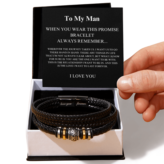 *To My Man: Love You Forever Bracelet Gift for Husband, Boyfriend