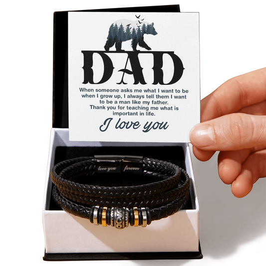 “When Someone Asks Me What I Want to Be…” Love You Forever Bracelet - Gift for Dad