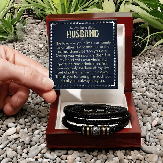 To My Husband – “Rock of Our Family” Love You Forever Bracelet
