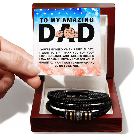 Gift for Dad – “You’re My Hero” Love You Forever Men's Bracelet