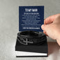 To My Husband – “Your Love Is My Heart’s Melody” Men’s Cross Leather Bracelet