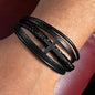 Gift for Husband – “Your Love Is My Heart's Melody” Men's Cross Bracelet