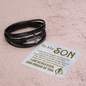 Gift for Son – “I May Have Taught You How, But You Showed Me Why” Men's Cross Bracelet