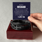 Gift for Husband – “Your Love Is My Heart's Melody” Men's Cross Bracelet