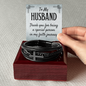 Gift for Husband – “Thank You for Being a Special Part of My Faith Journey” Men's Cross Bracelet
