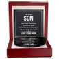 Gift for Son (from Mom)– “Your Smile Illuminates My Darkest Days” Men's Cross Bracelet