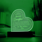 Gift for Daughter (from Mom) – “Wonderful, Awesome, and Always Loved” Engraved Acrylic Heart Plaque