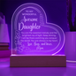 Gift for Daughter (from Mom) – “Wonderful, Awesome, and Always Loved” Engraved Acrylic Heart Plaque