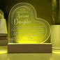 Gift for Daughter (from Mom) – “Wonderful, Awesome, and Always Loved” Engraved Acrylic Heart Plaque