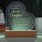 Gift for Daughter (from Mom) – “Wonderful, Awesome, and Always Loved” Engraved Acrylic Heart Plaque