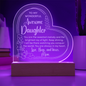 Gift for Daughter (from Mom) – “Wonderful, Awesome, and Always Loved” Engraved Acrylic Heart Plaque