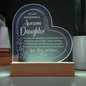 Gift for Daughter (from Mom) – “Wonderful, Awesome, and Always Loved” Engraved Acrylic Heart Plaque