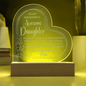 Gift for Daughter (from Mom) – “Wonderful, Awesome, and Always Loved” Engraved Acrylic Heart Plaque