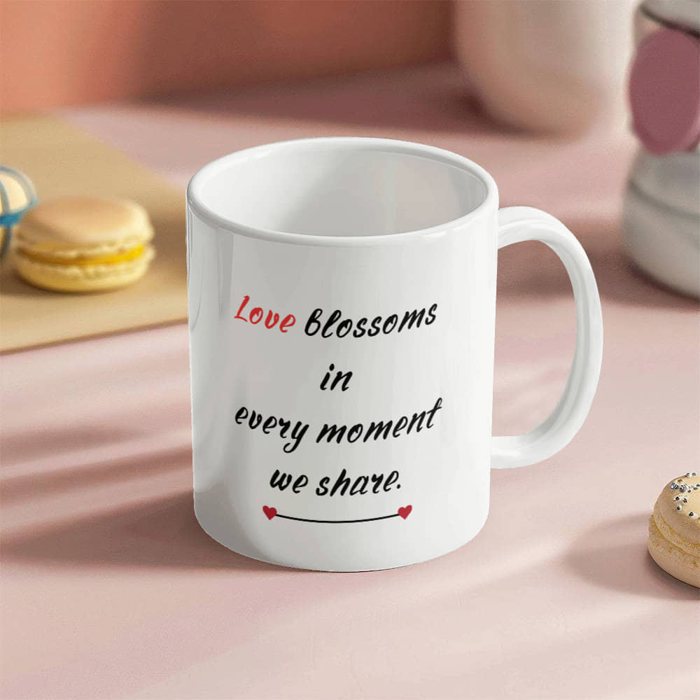 *Love blossoms in every moment we share "couple of men". Mug, Boyfriend Valentines Day Gift for Him, Funny Gift for Him, Husband Anniversary Gift