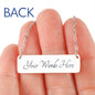 Gift for Daughter (from Mom) – “I Will Love, Protect & Support You Forever” Horizontal Bar Necklace