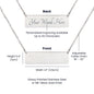 Gift for Daughter (from Mom) – “I Will Love, Protect & Support You Forever” Horizontal Bar Necklace