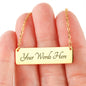 Gift for Daughter (from Mom) – “I Will Love, Protect & Support You Forever” Horizontal Bar Necklace