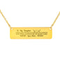 Gift for Daughter (from Mom) – “I Will Love, Protect & Support You Forever” Horizontal Bar Necklace