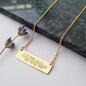 Gift for Daughter (from Mom) – “I Will Love, Protect & Support You Forever” Horizontal Bar Necklace