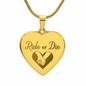 Gift for Her – “Ride or Die” Engraved Heart Necklace