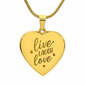 Gift for Her – “Live, Laugh, Love” Engraved Heart Necklace