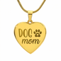 Gift for Her – “Dog Mom” Engraved Heart Necklace
