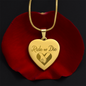 Gift for Her – “Ride or Die” Engraved Heart Necklace