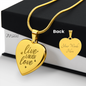 Gift for Her – “Live, Laugh, Love” Engraved Heart Necklace