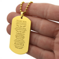 "I want you believe deep in your heart..." Engraved Dog Tag Necklace - Gift for Son